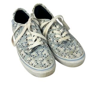 Vans Ultra Cush Camden Deluxe Floral Daisy Print Sneakers Shoes Size 6 Blue